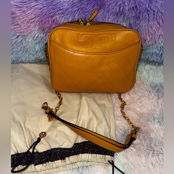 Tory Burch Mustard Leather Crossbody Bag